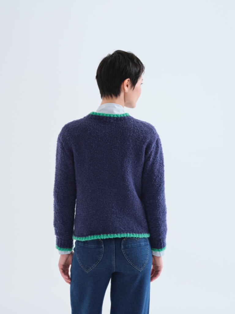 Sorcha Navy Contrast Cardigan
