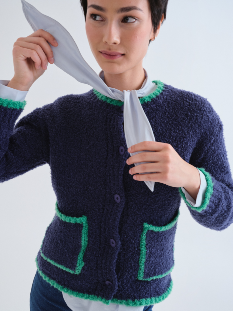 Sorcha Navy Contrast Cardigan