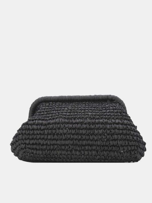 Black Straw Clutch