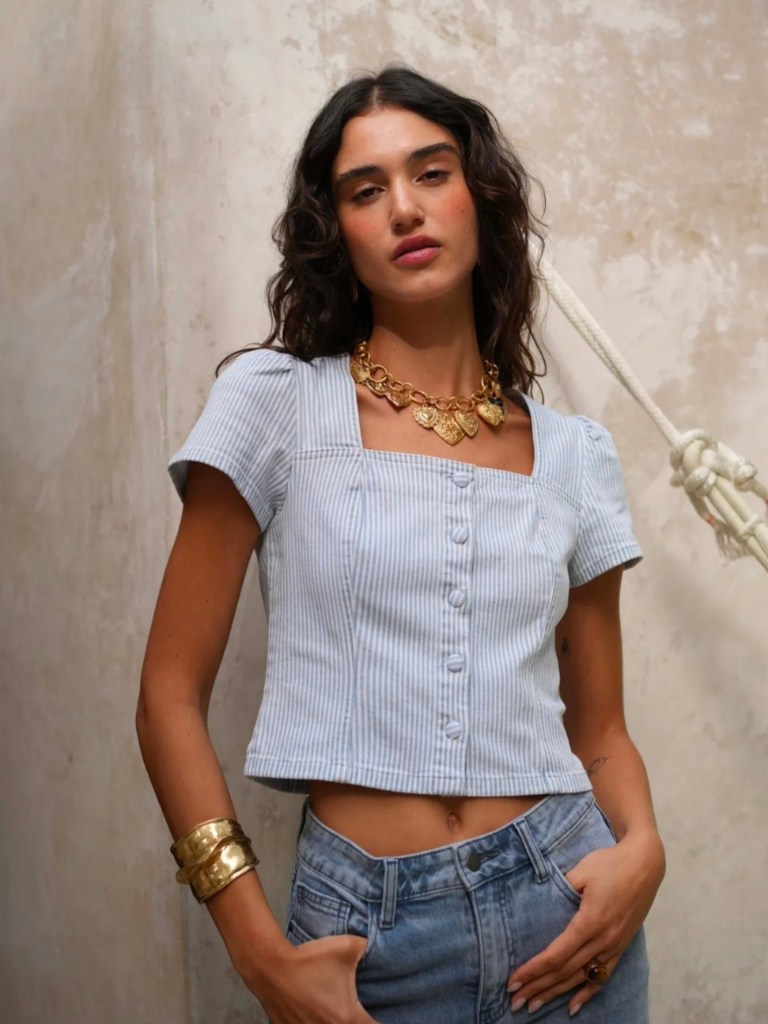 Amy Denim Top