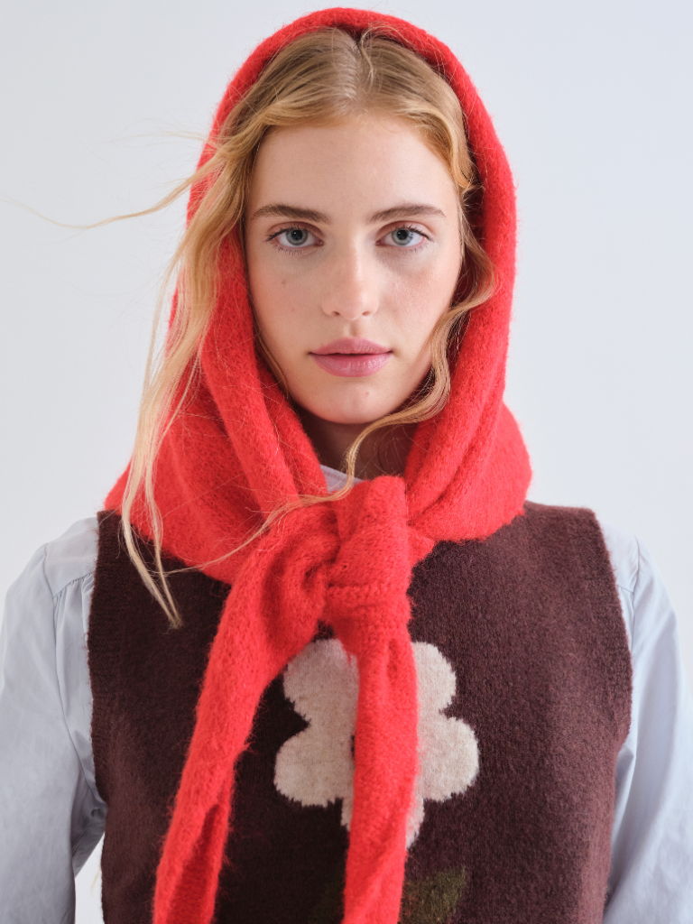 Rochelle Red Triangular Scarf