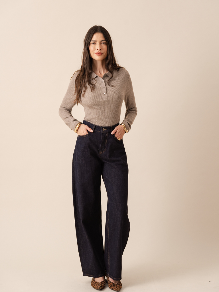 Brune Barrel Jean