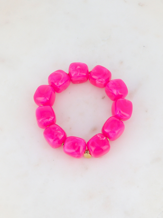Indra Neon Pink Resin Bracelet