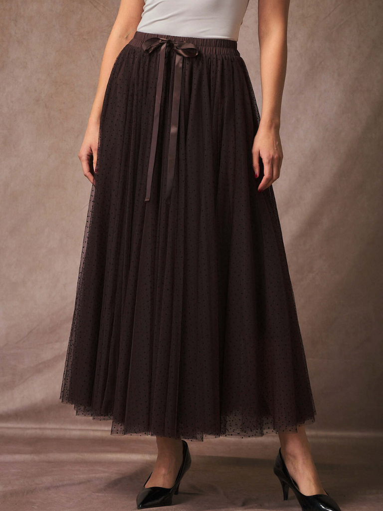 Brown Polka Dot Tulle