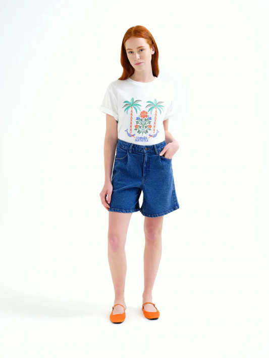 Palm & Mermaid Print T-shirt