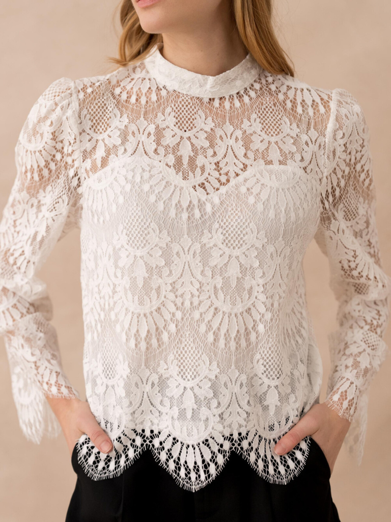 Goldie Lace Scalloped Top