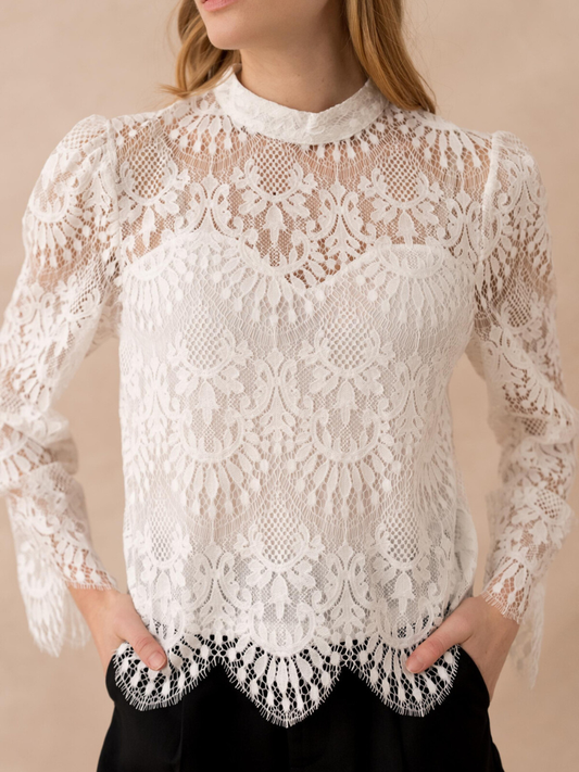 Goldie Lace Scalloped Top