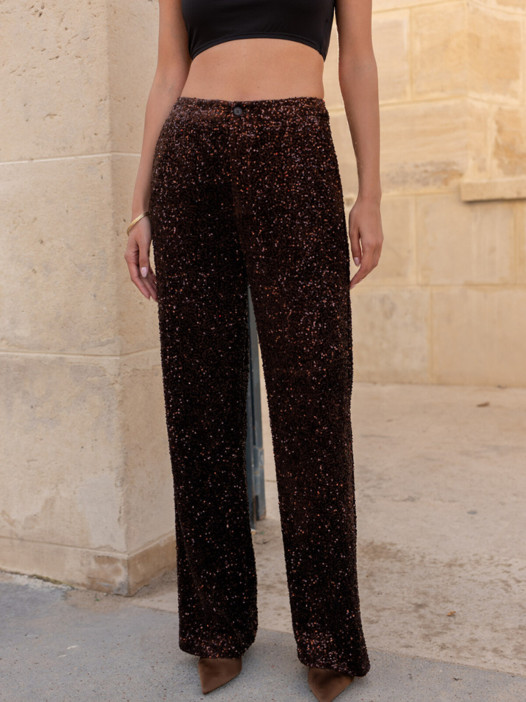 Luna Chocolate Sequin Suit