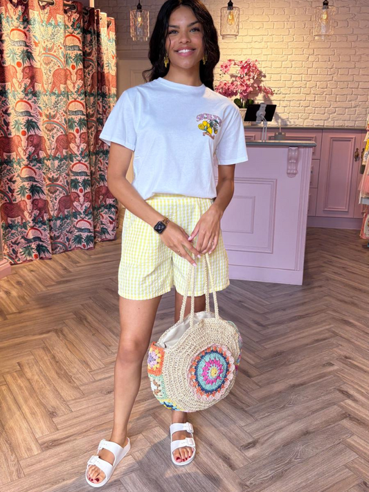 Ella Yellow Gingham Shorts