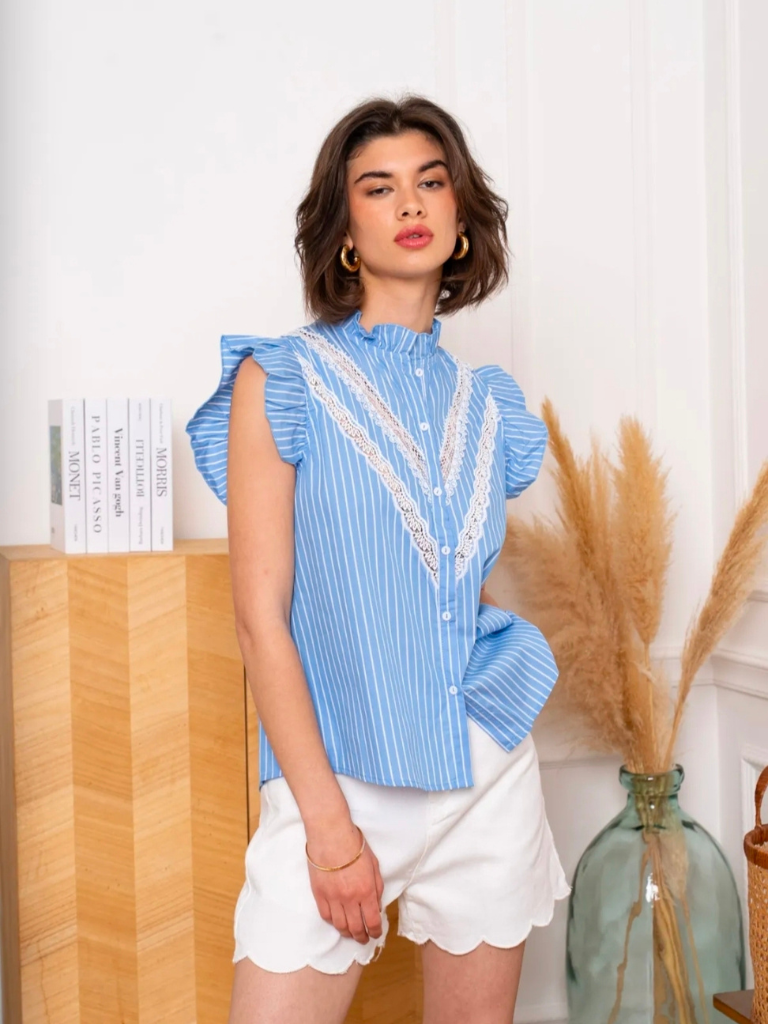 Darcy Blue Stripe  Shirt