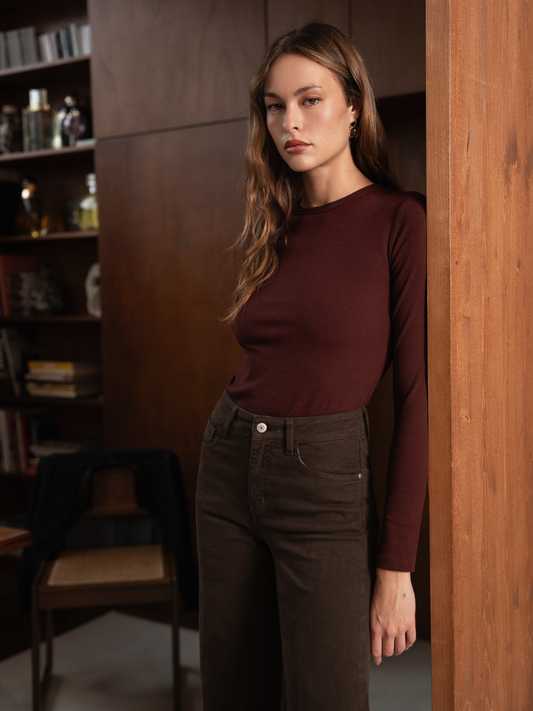 Olga Burgundy Cotton Basic