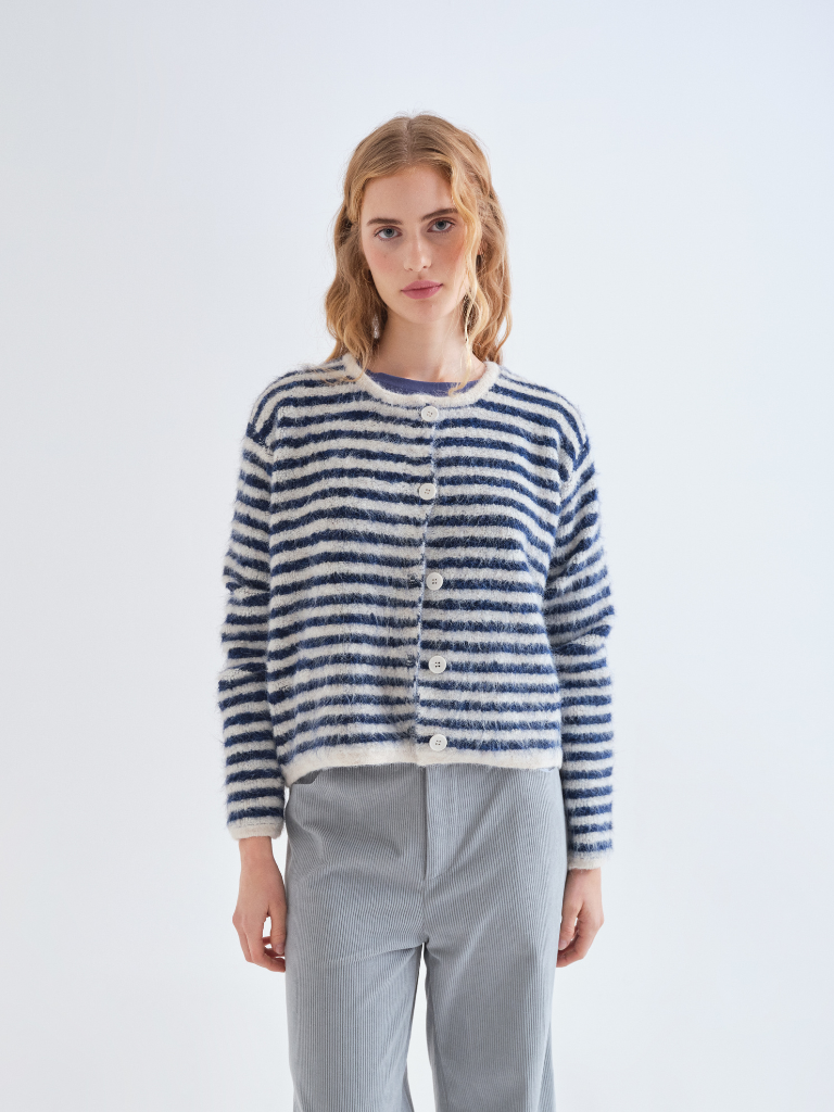 Ciara Blue Stripe Cardigan