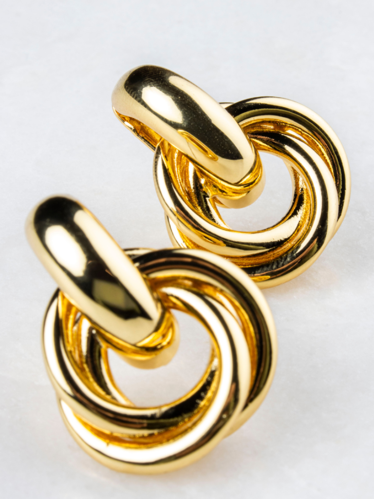 Astra Knot Style Earrings – Gold Plated