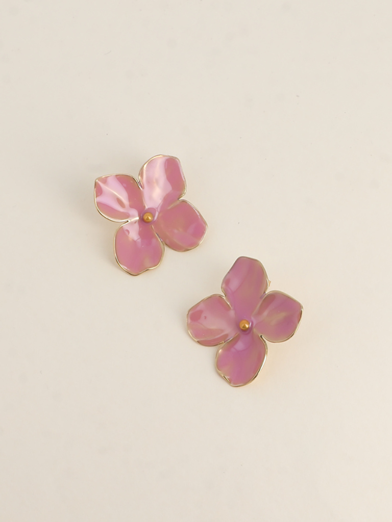 Bloom Studded Earings Pink