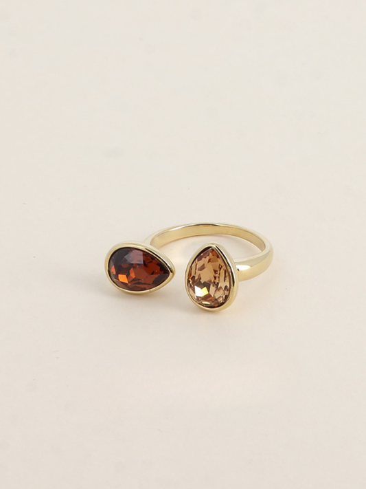 Amber Teardrop Ring