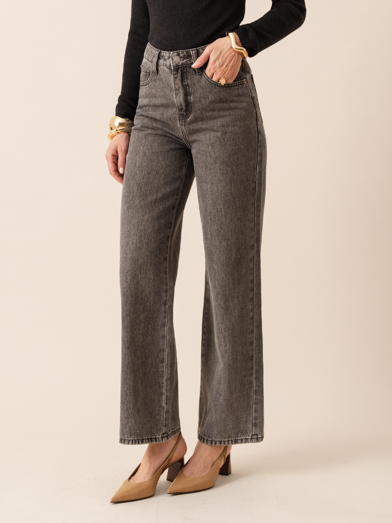 Archie Grey Denim Straight Leg