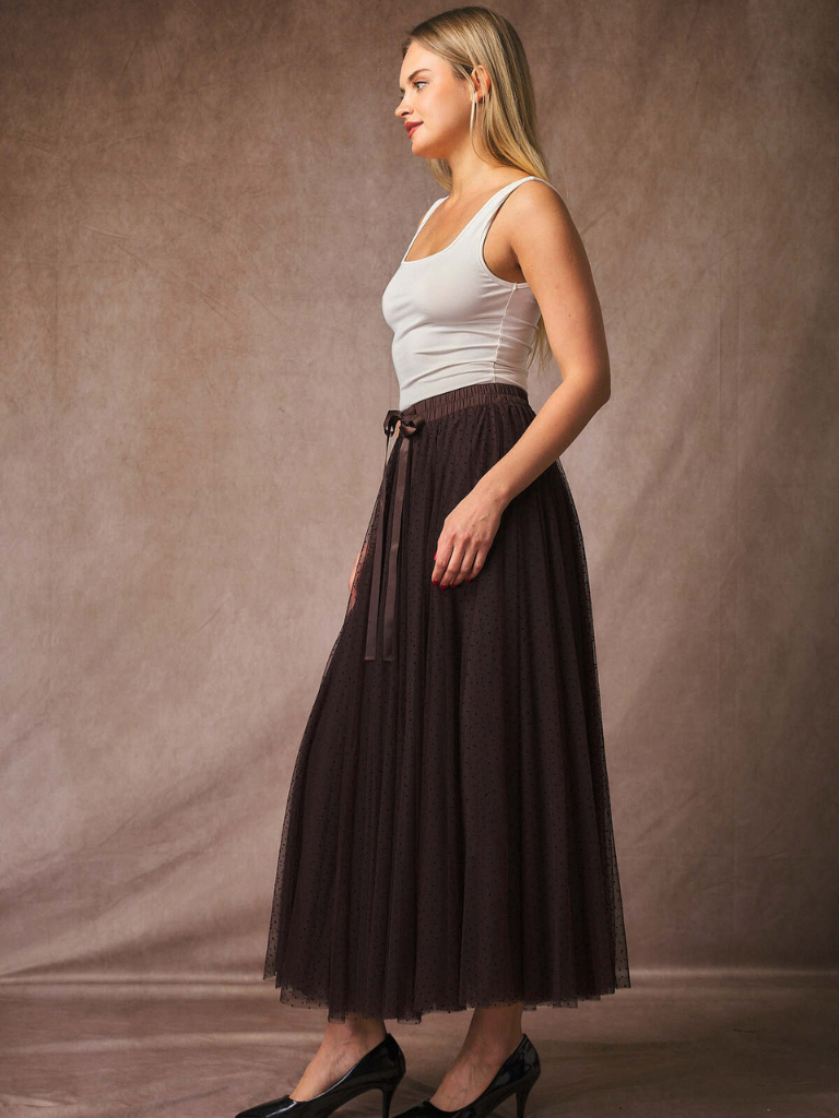 Brown Polka Dot Tulle