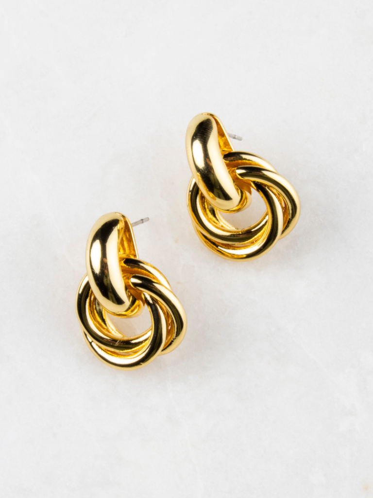 Astra Knot Style Earrings – Gold Plated