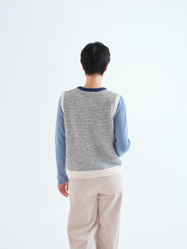 Mimi Grey and White Vest