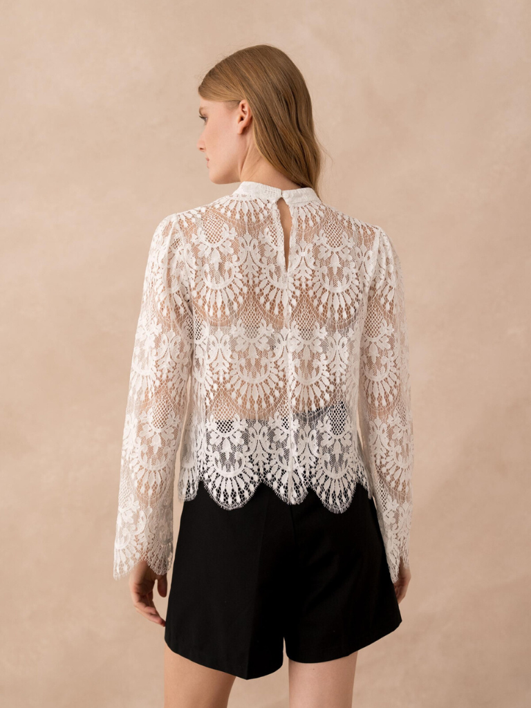Goldie Lace Scalloped Top