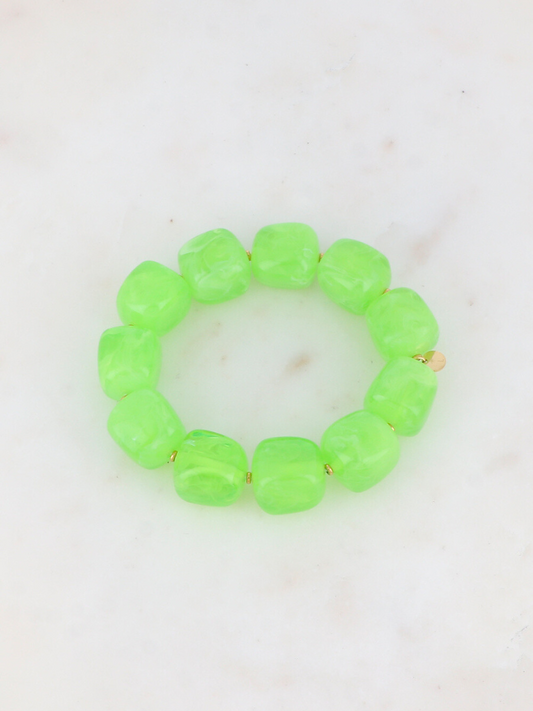 Indra Lime Green Resin Bracelet