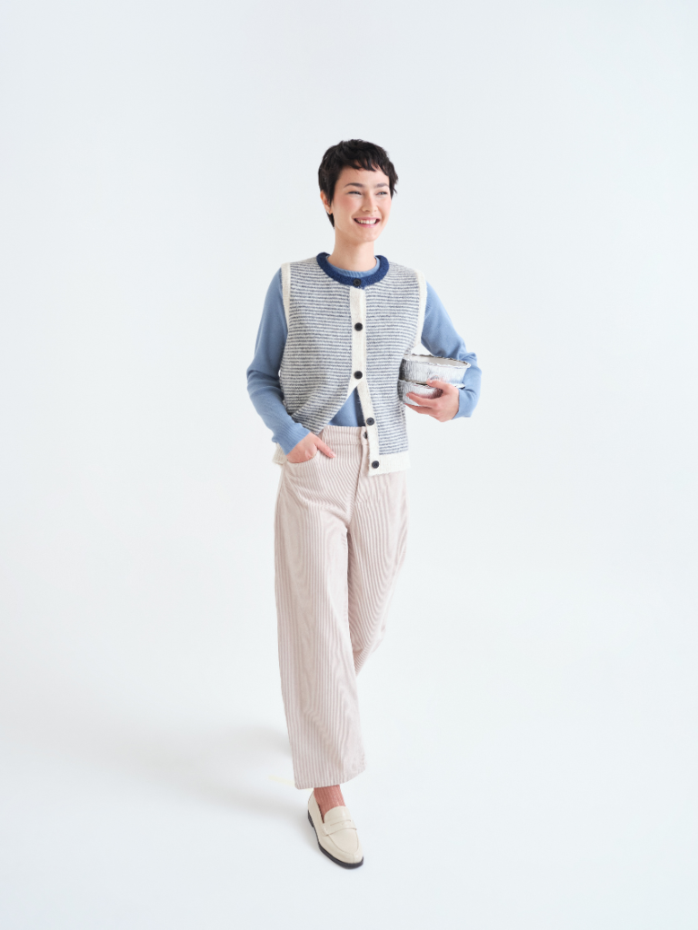 Mimi Grey and White Vest