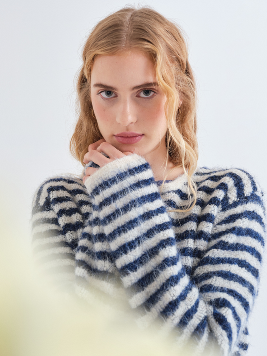Ciara Blue Stripe Cardigan