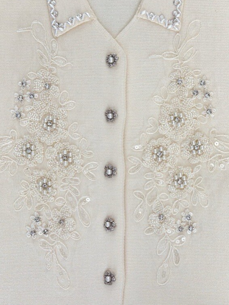 Harley Cream Embellished Vest