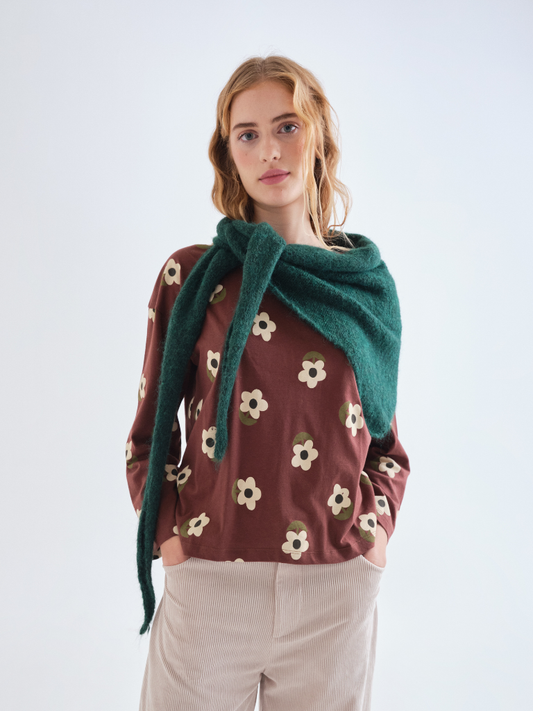 Rochelle Dark Green Triangular Scarf