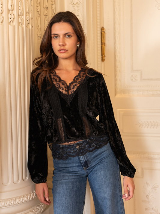 Catherine Lace Black Top