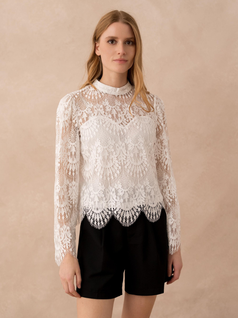 Goldie Lace Scalloped Top