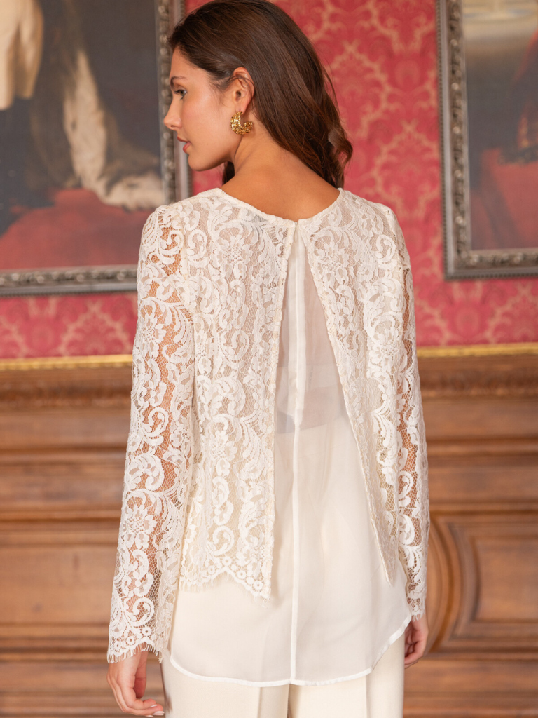 Lina Lace Cream  Blouse