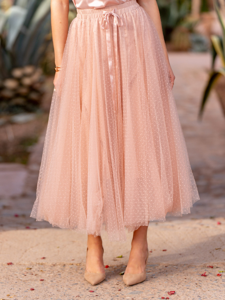 Blush Polka Dot Tulle