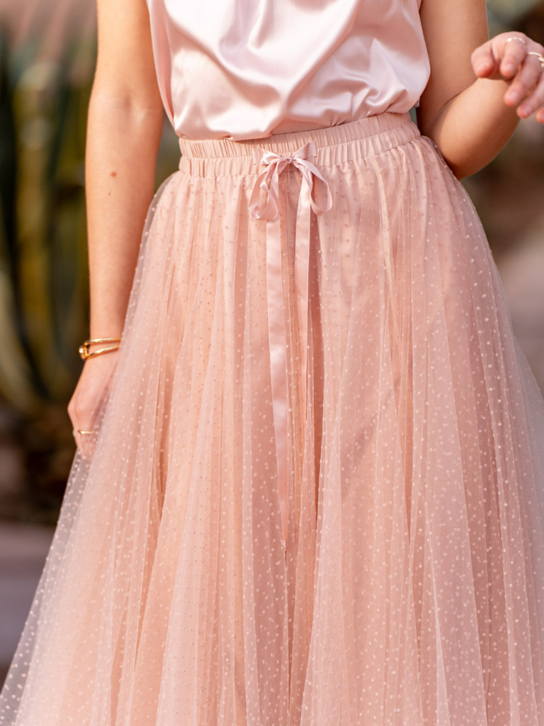 Blush Polka Dot Tulle