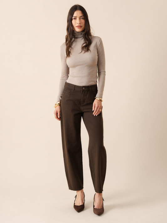 Bony Brown Barrel Leg Jeans