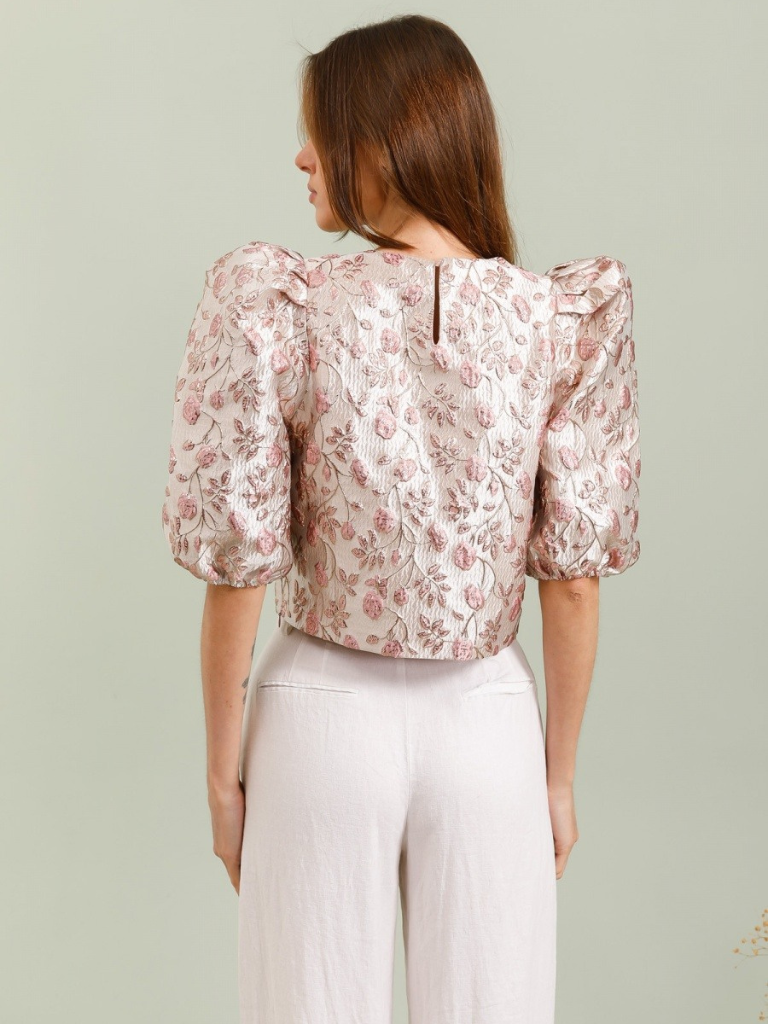 Layla Pink Jaquard Top