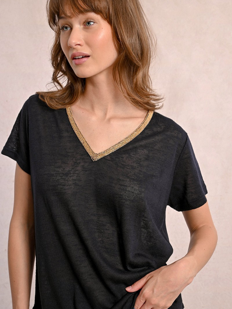 Iridescent Vneck Tee