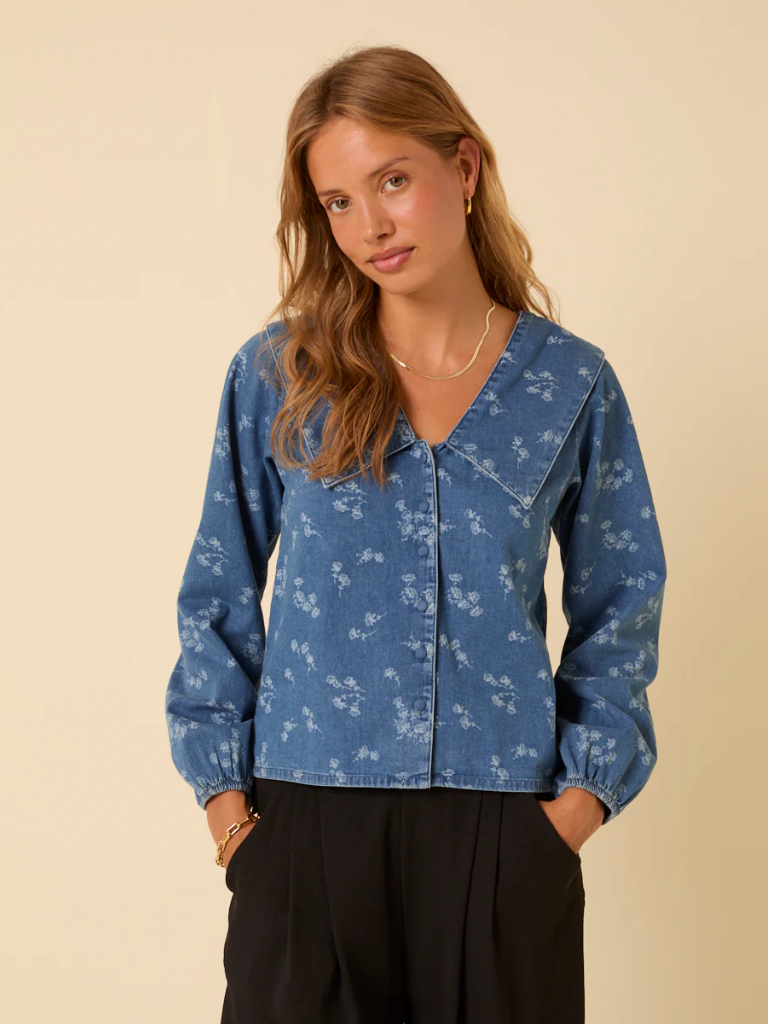 Towan Sailor collar printed blouse