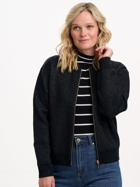 Solana Bomber Jacket - Black Sparkle