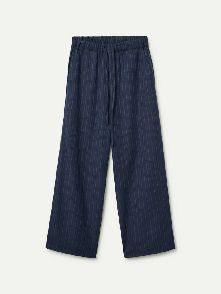 Navy Pinstripe Pants