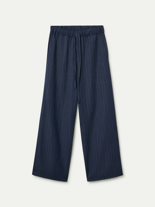 Navy Pinstripe Pants
