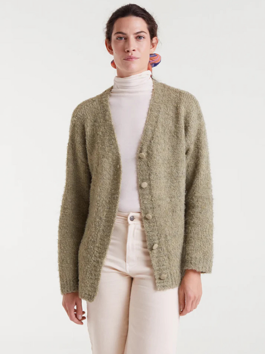 Sage green button up cardigan