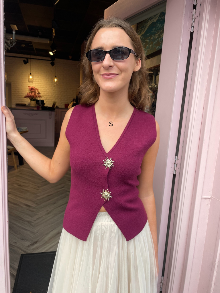 Harley Waistcoat - Wine