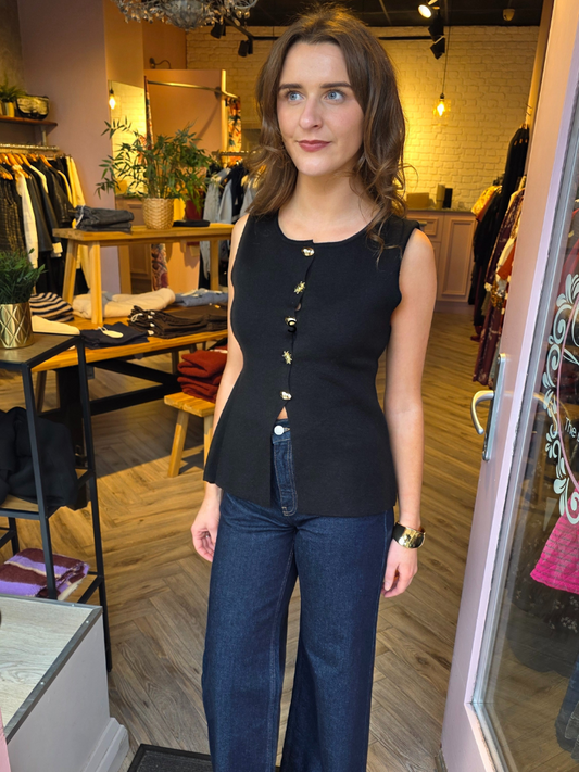 Esme Waistcoat Knit Black