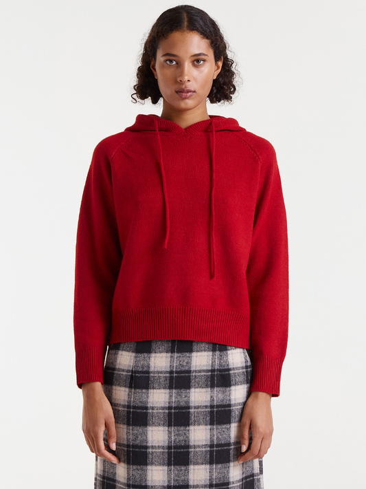 Lily Red Knit Hoodie