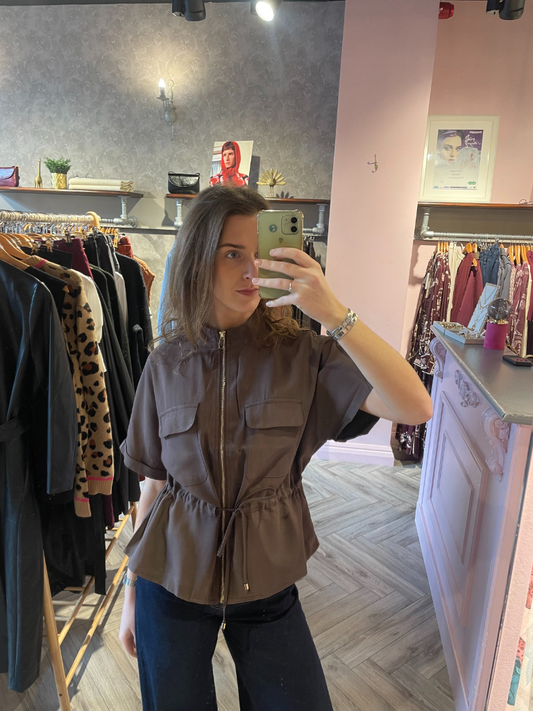 Gracie Utility Shirt Brown