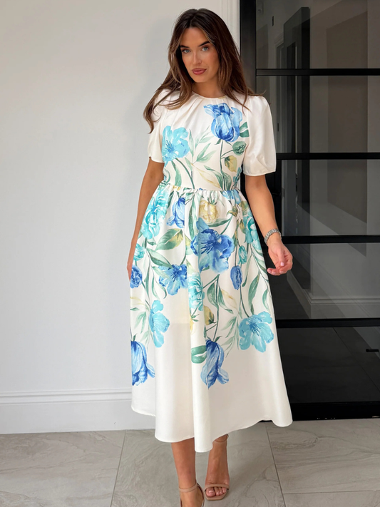 Janet Floral Dress Blue