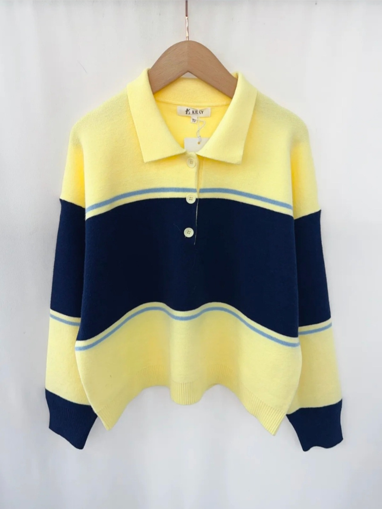 Lizzie Collar Jumper - Yellow