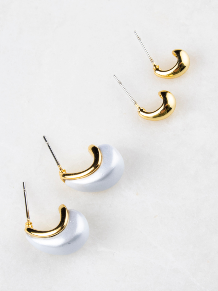 `Martha Set of Two Earrings - Gold Plated