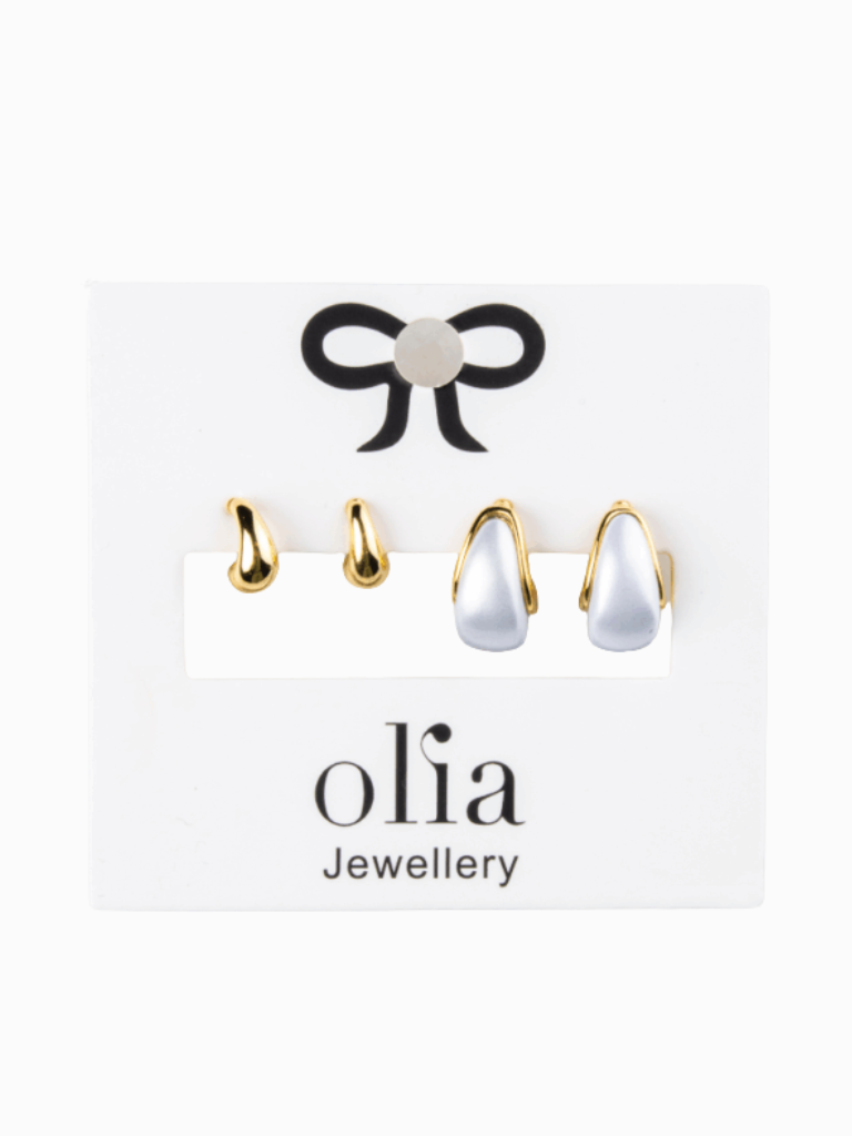 `Martha Set of Two Earrings - Gold Plated